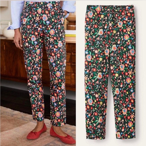 Boden Danby pull on trousers in rainbow floral size 8R Excellent condition - Picture 1 of 5